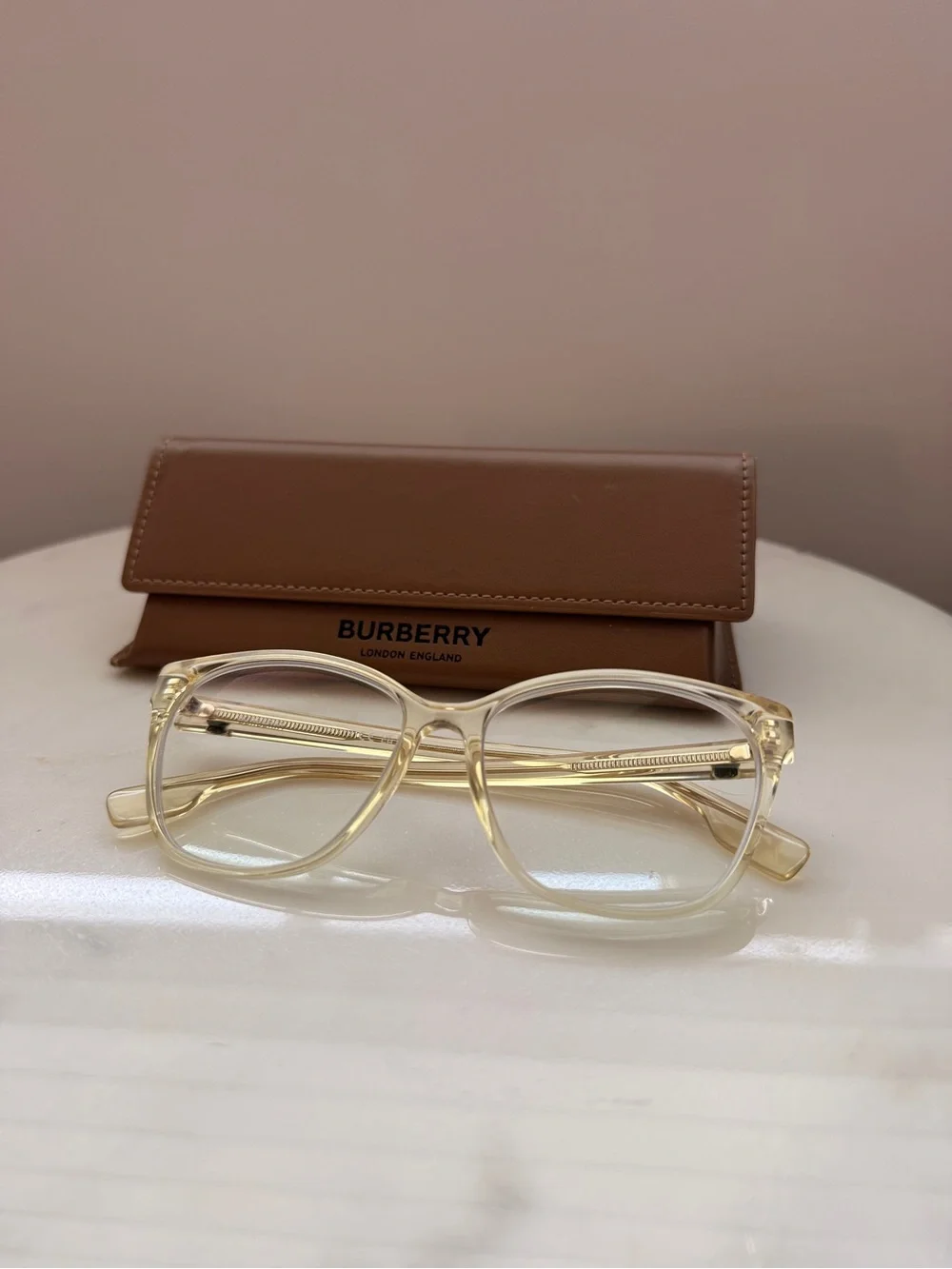 Burberry BE2345 Caroline Translucent Cream Cat-Eye Women's Glasses